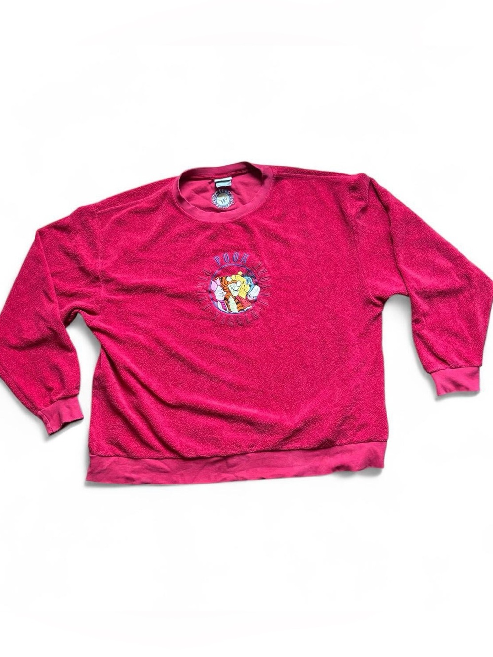 Vintage Disney Store Embroidered Winnie the Pooh & Friends Fleece Pullover Large